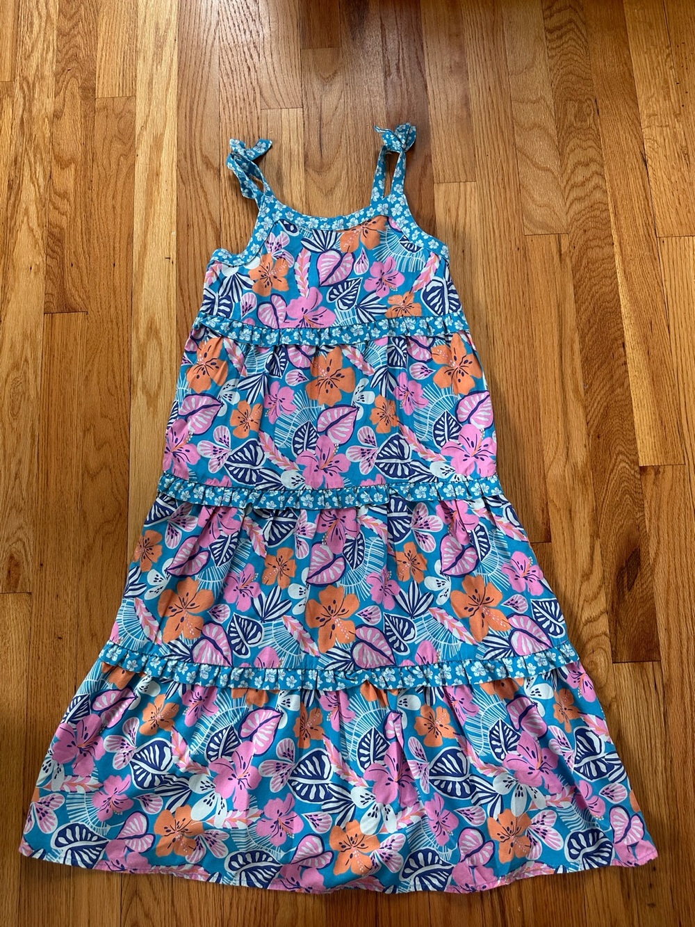 NWT Cat & Jack Cool Floral Tiered Dress size M 7/8
